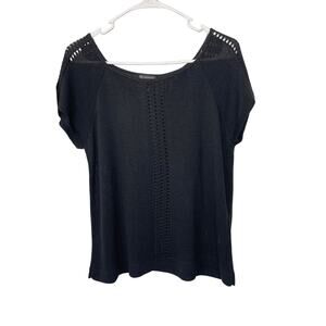 ND New Directions sweater black knit blouse wome's XL extra large petite short s